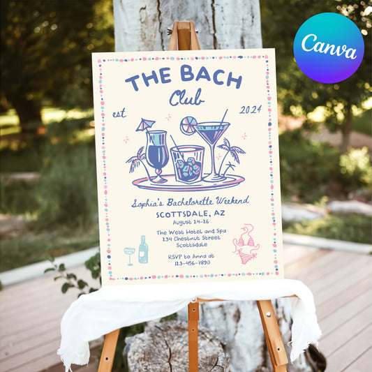 The Bach Club Welcome Sign Template