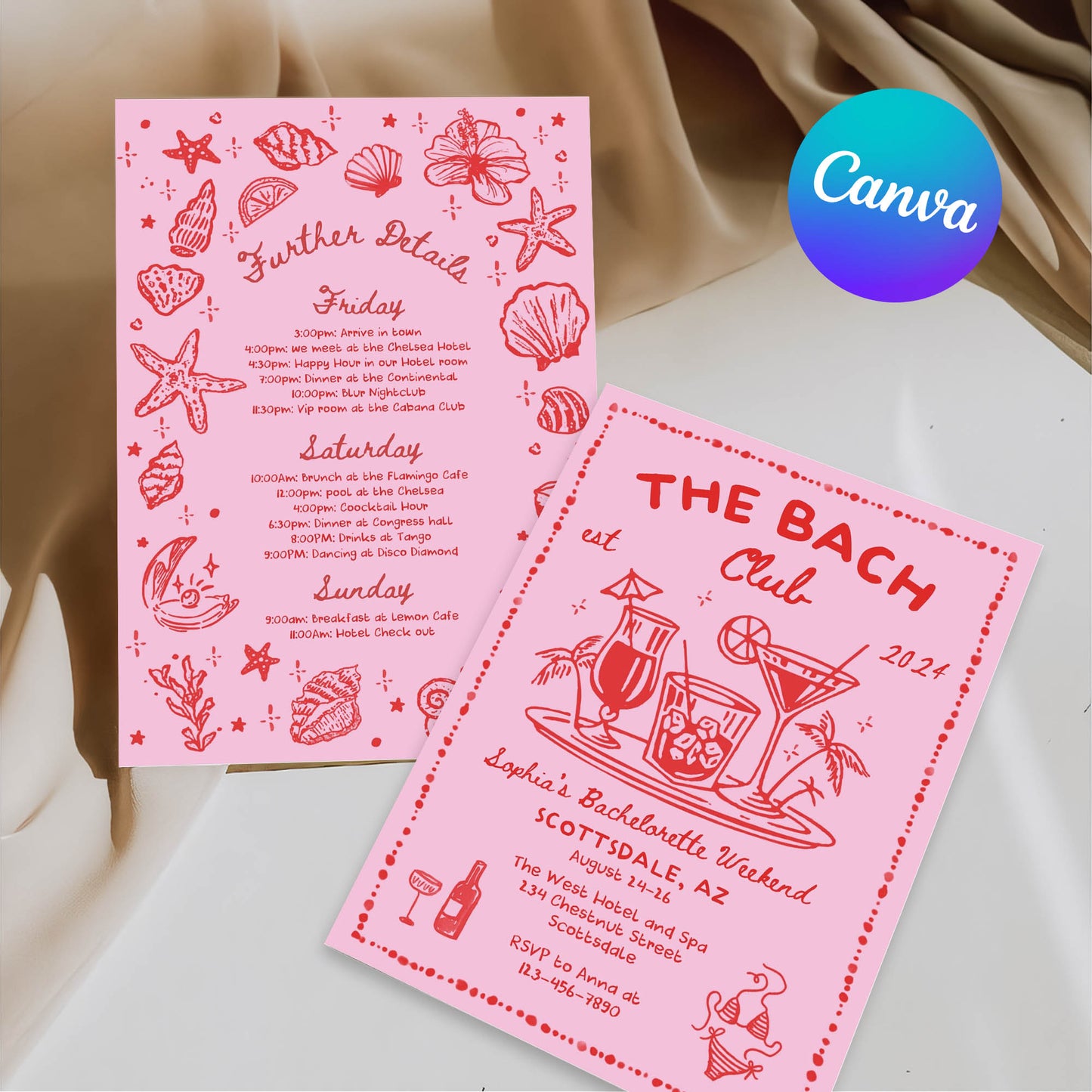 The Bach Club Invitation Luxury Bachelorette Itinerary