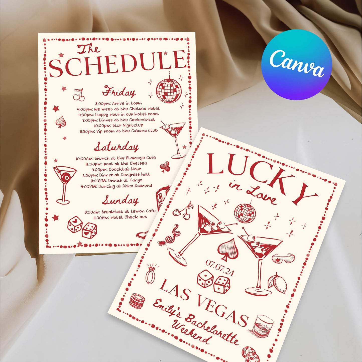 Lucky in Love Bachelorette Party Invitation