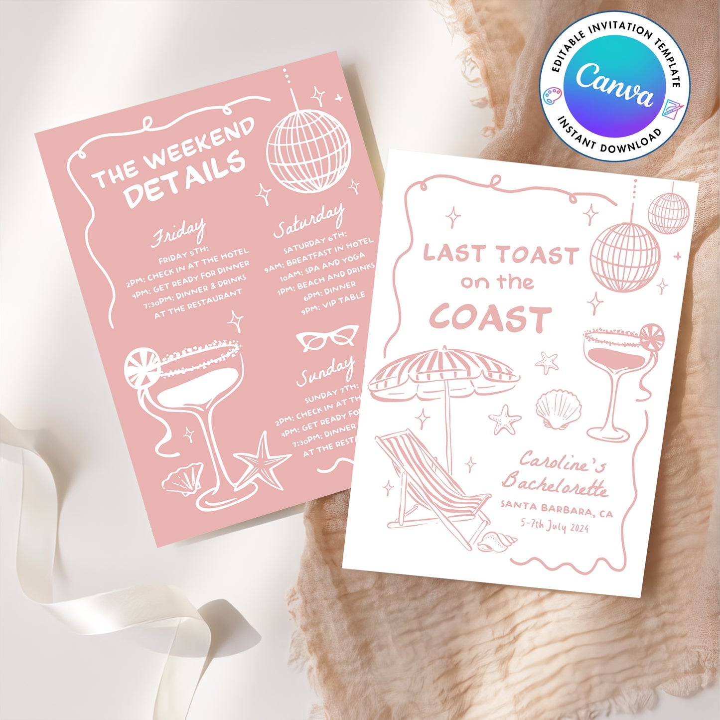 A Toast to Love by the Sea – Last Toast on the Coast Invitation