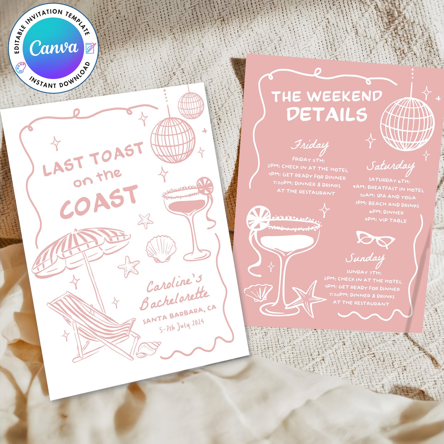 A Toast to Love by the Sea – Last Toast on the Coast Invitation