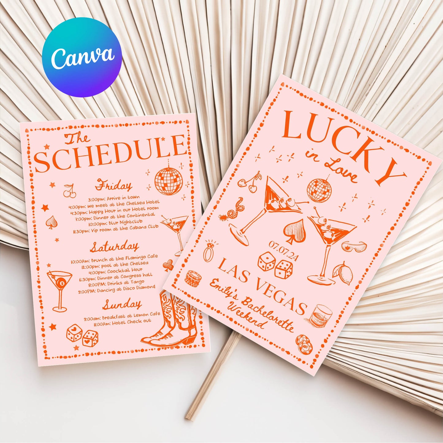 Lucky in Love Handwritten Bachelorette Invitation