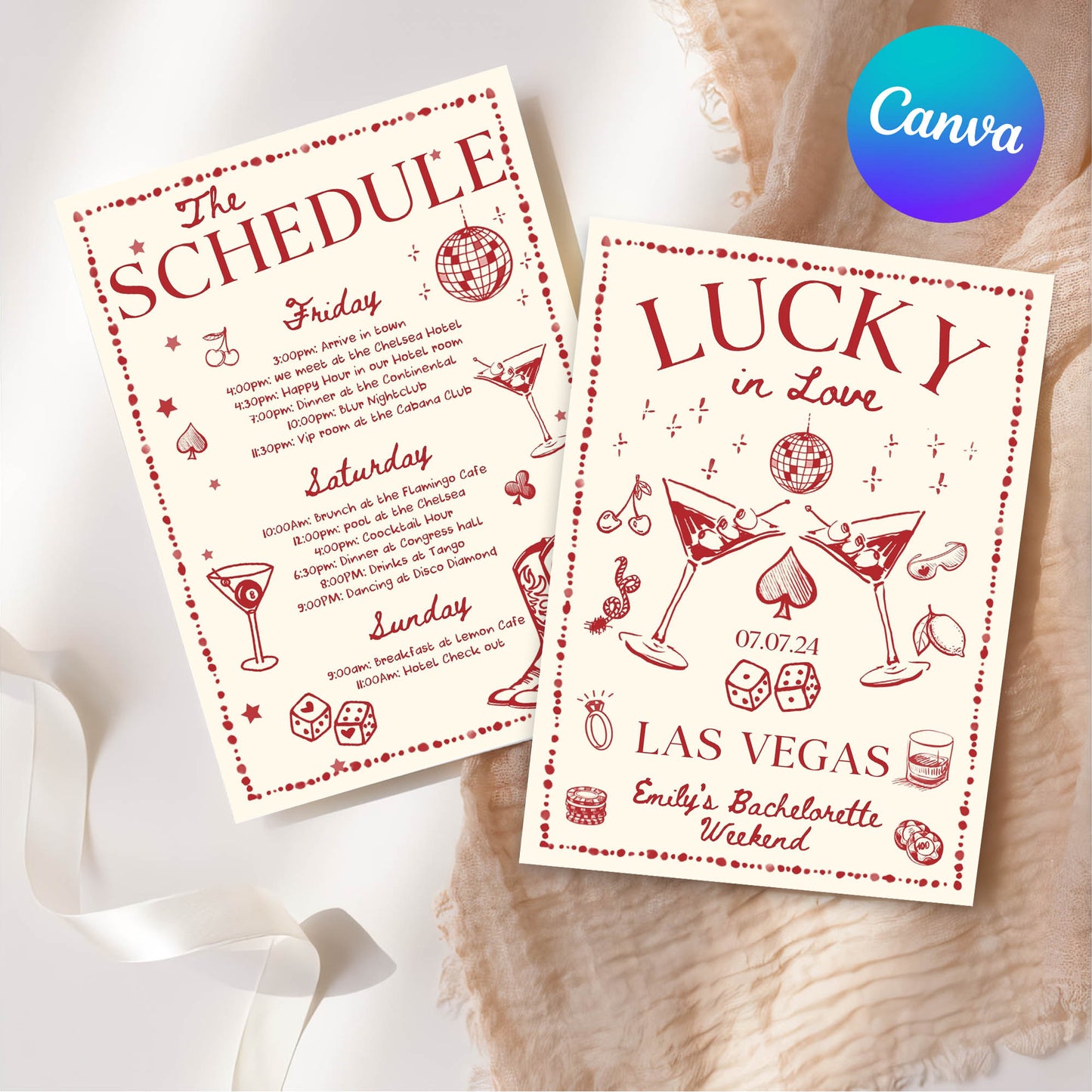 Lucky in Love Bachelorette Party Invitation