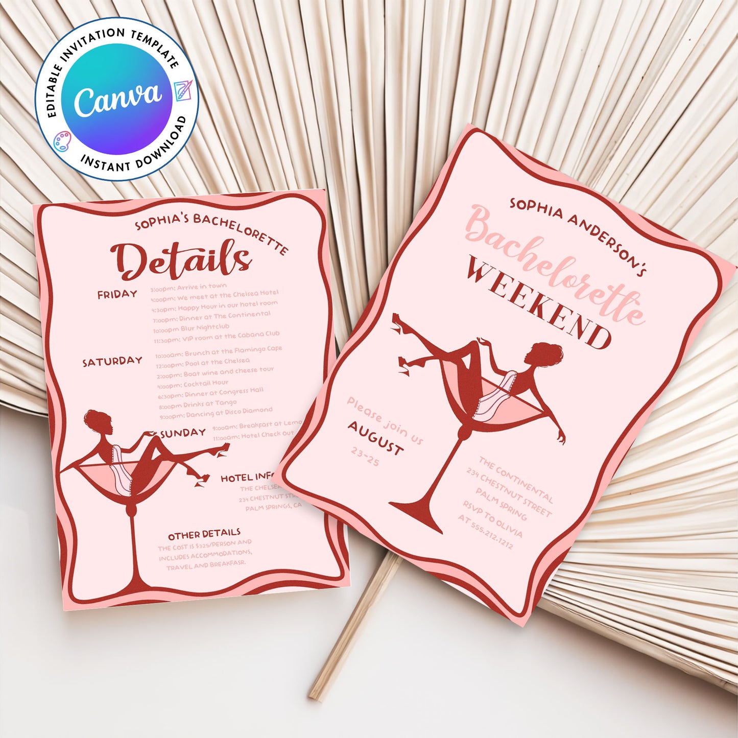 Digital Bachelorette Weekend Party Invitation