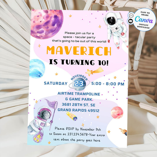 Outer Space Birthday Invitation