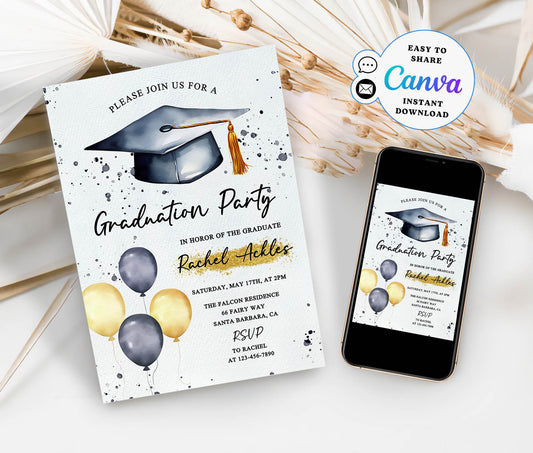 Graduation Party Invitation Template, Graduation Annauncement Invitation