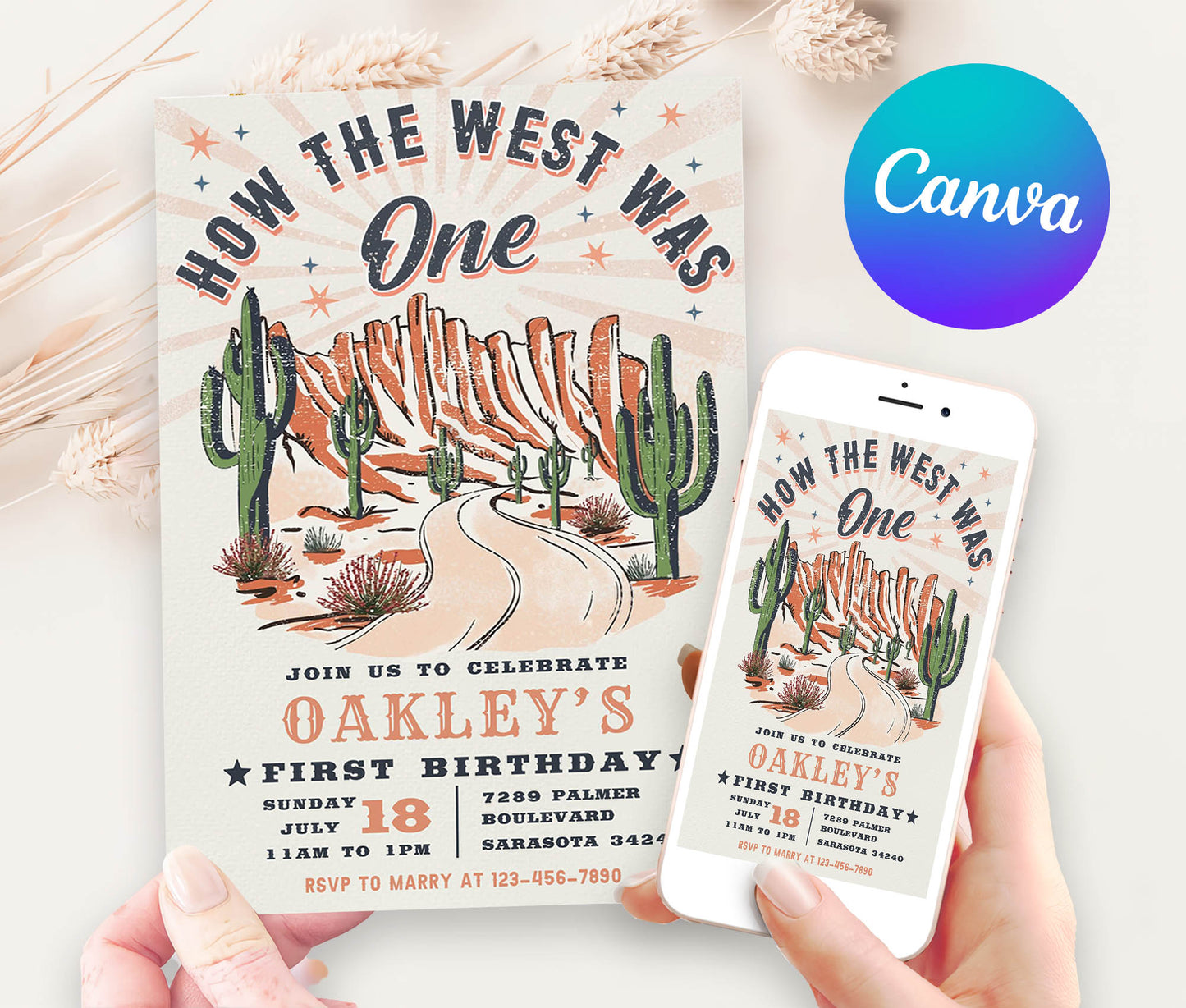 How The West Was One 1st Birthday Invitation