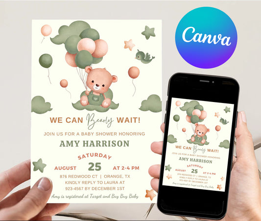 Teddy Bear Baby Shower Invitation