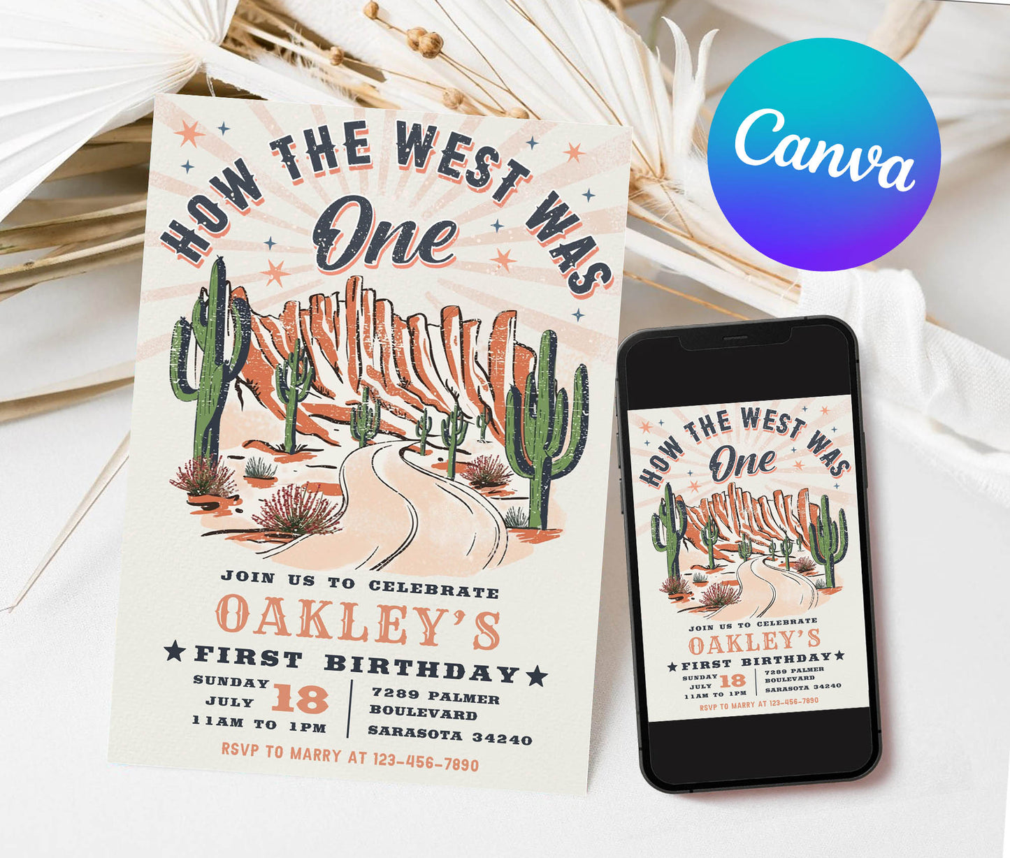 How The West Was One 1st Birthday Invitation