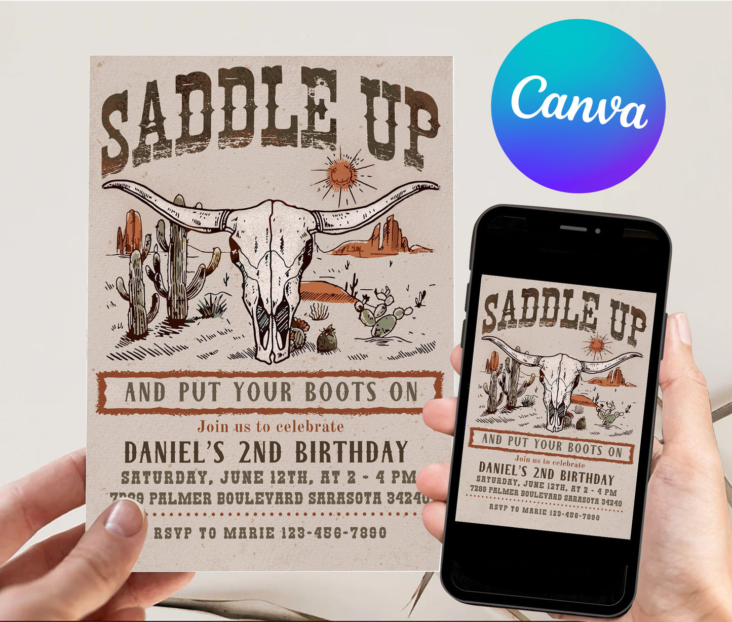 Saddle Up Western Birthday Invitation