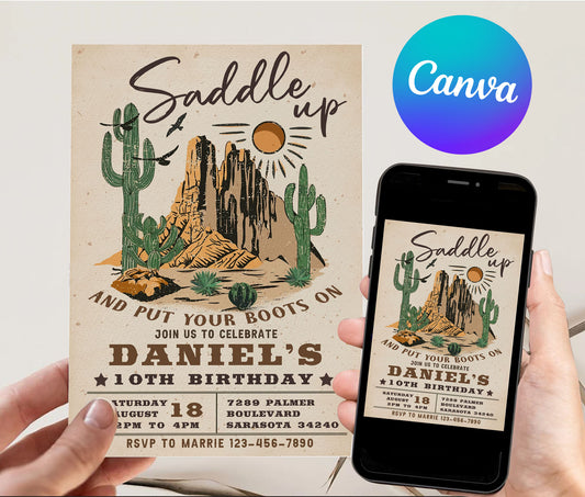 Western Themed 'Saddle Up' Invitation