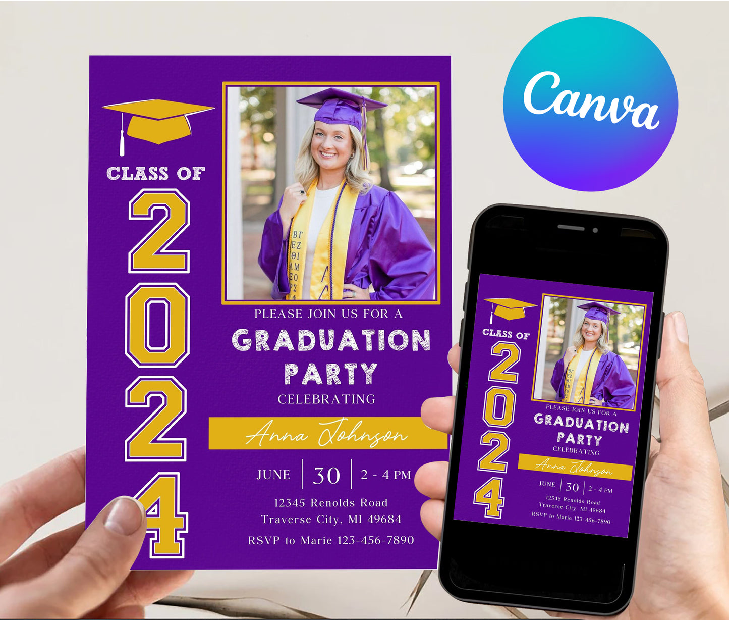 Editable Grad Celebration Invite