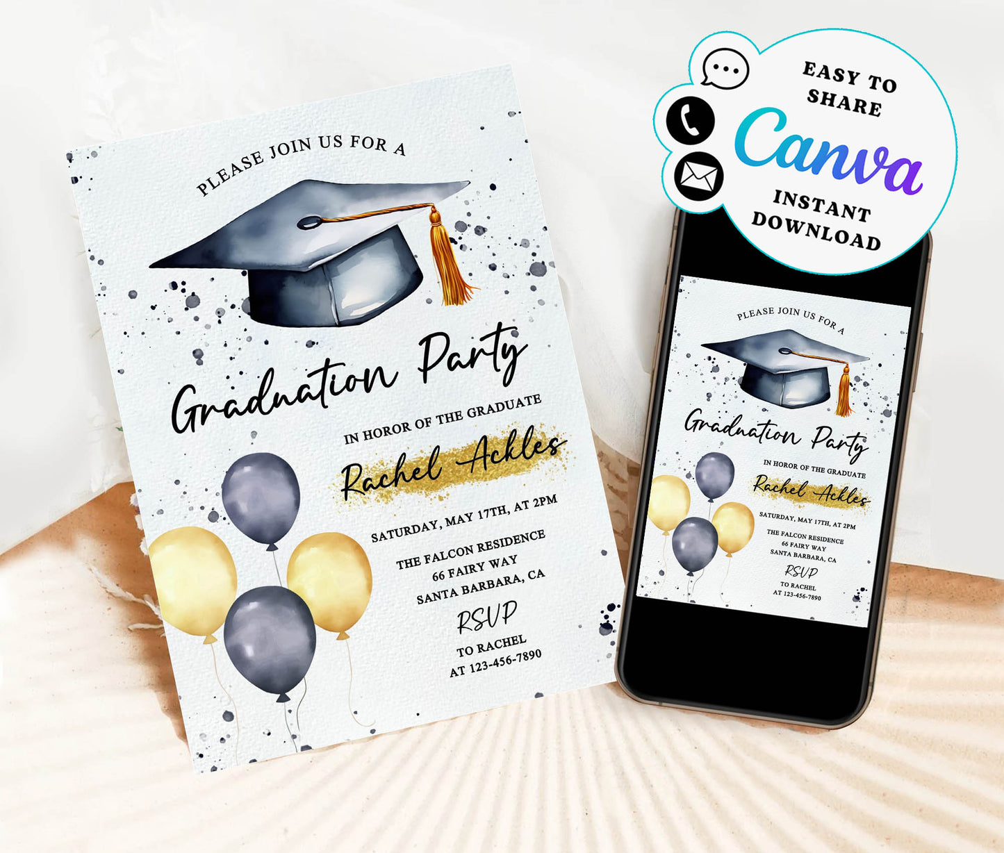 Graduation Party Invitation Template, Graduation Annauncement Invitation