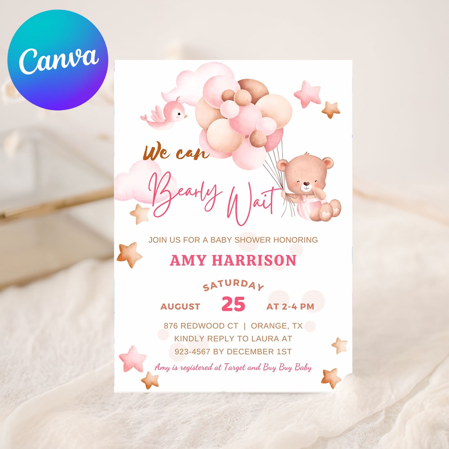 Teddy Bear Baby Shower Invitation