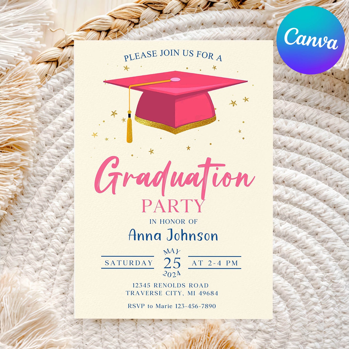 Graduation Party Invitation Template Editable