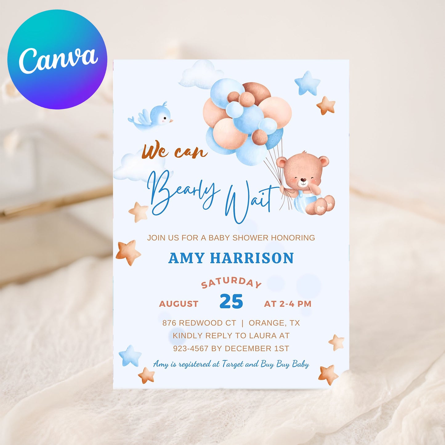 Teddy Bear Baby Shower Invitation