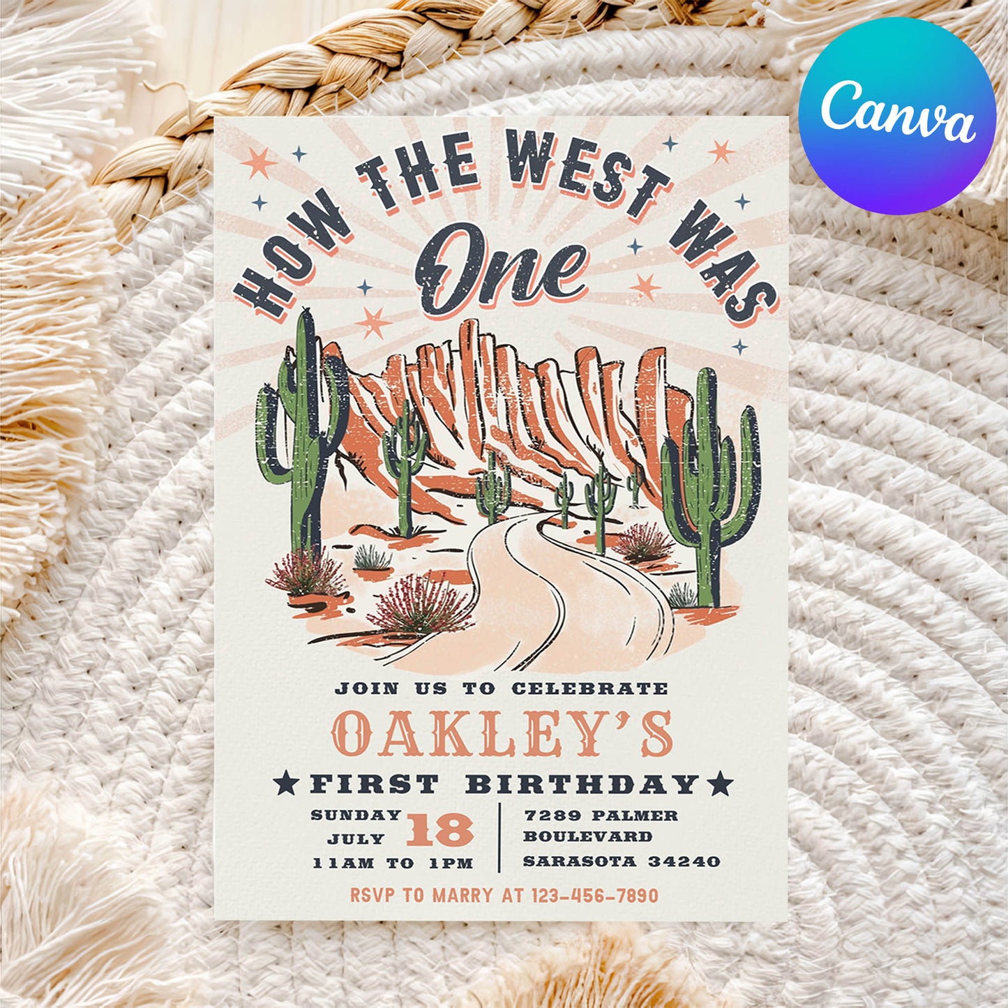 How The West Was One 1st Birthday Invitation