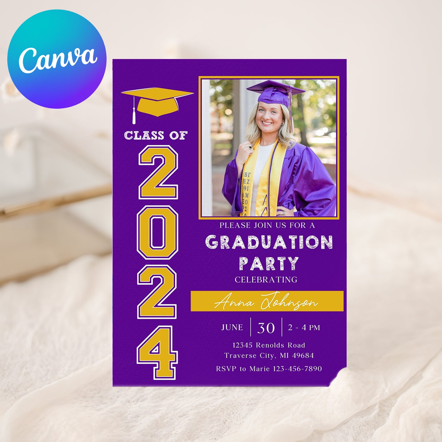 Editable Grad Celebration Invite