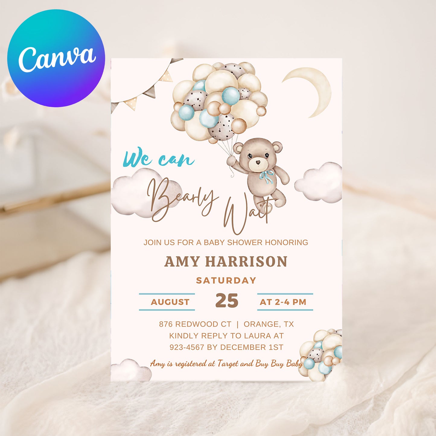 Teddy Bear Baby Shower Invite