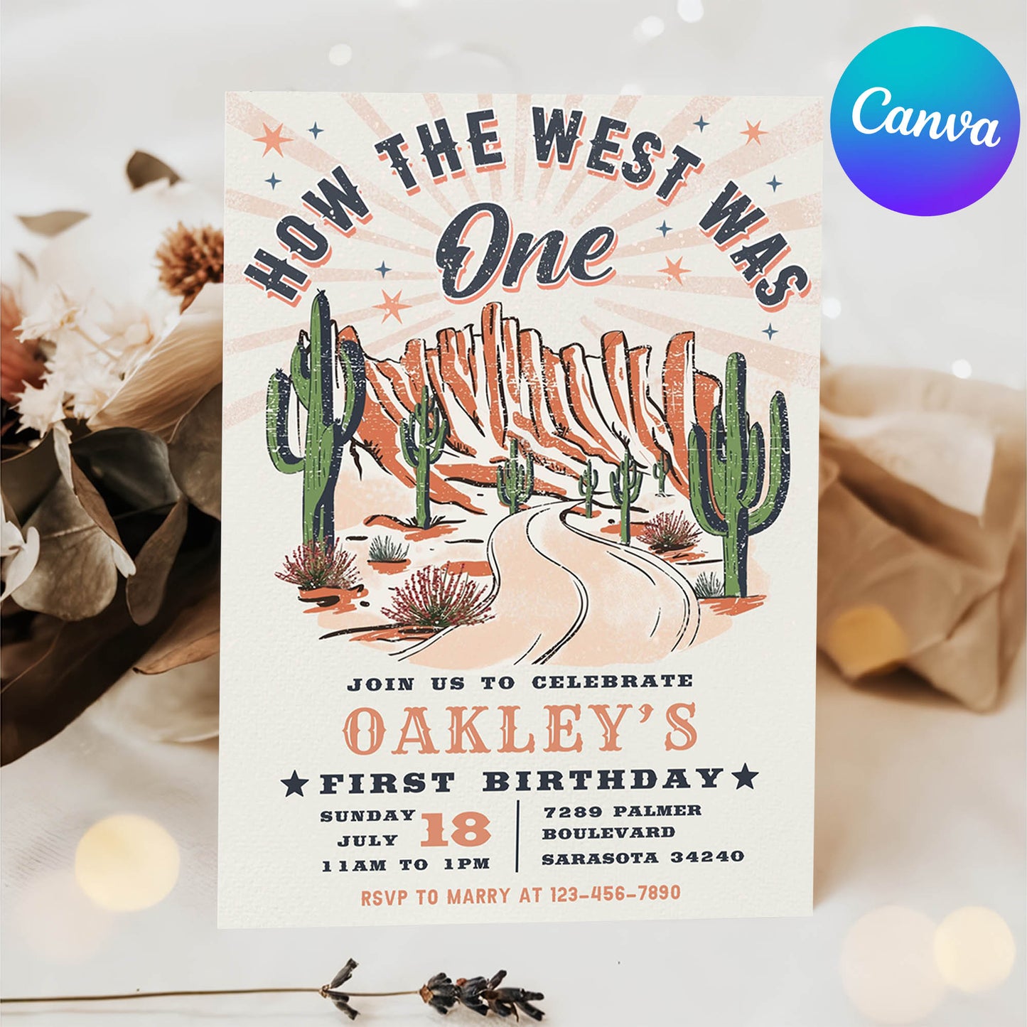 How The West Was One 1st Birthday Invitation