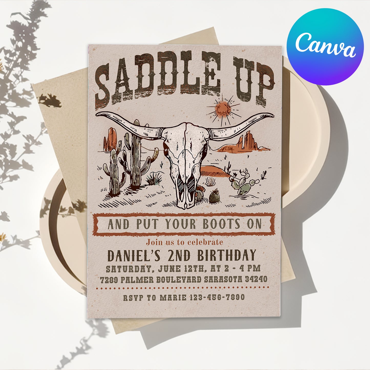 Saddle Up Western Birthday Invitation