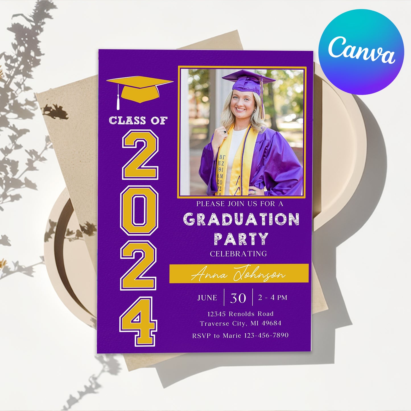 Editable Grad Celebration Invite