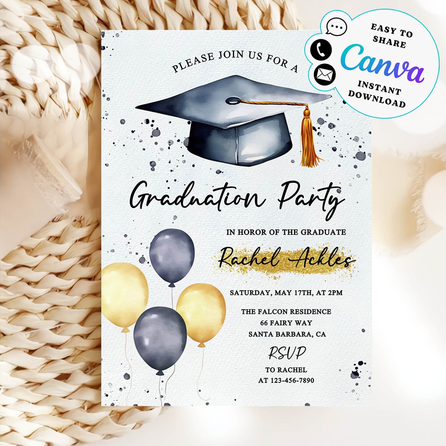 Graduation Party Invitation Template, Graduation Annauncement Invitation