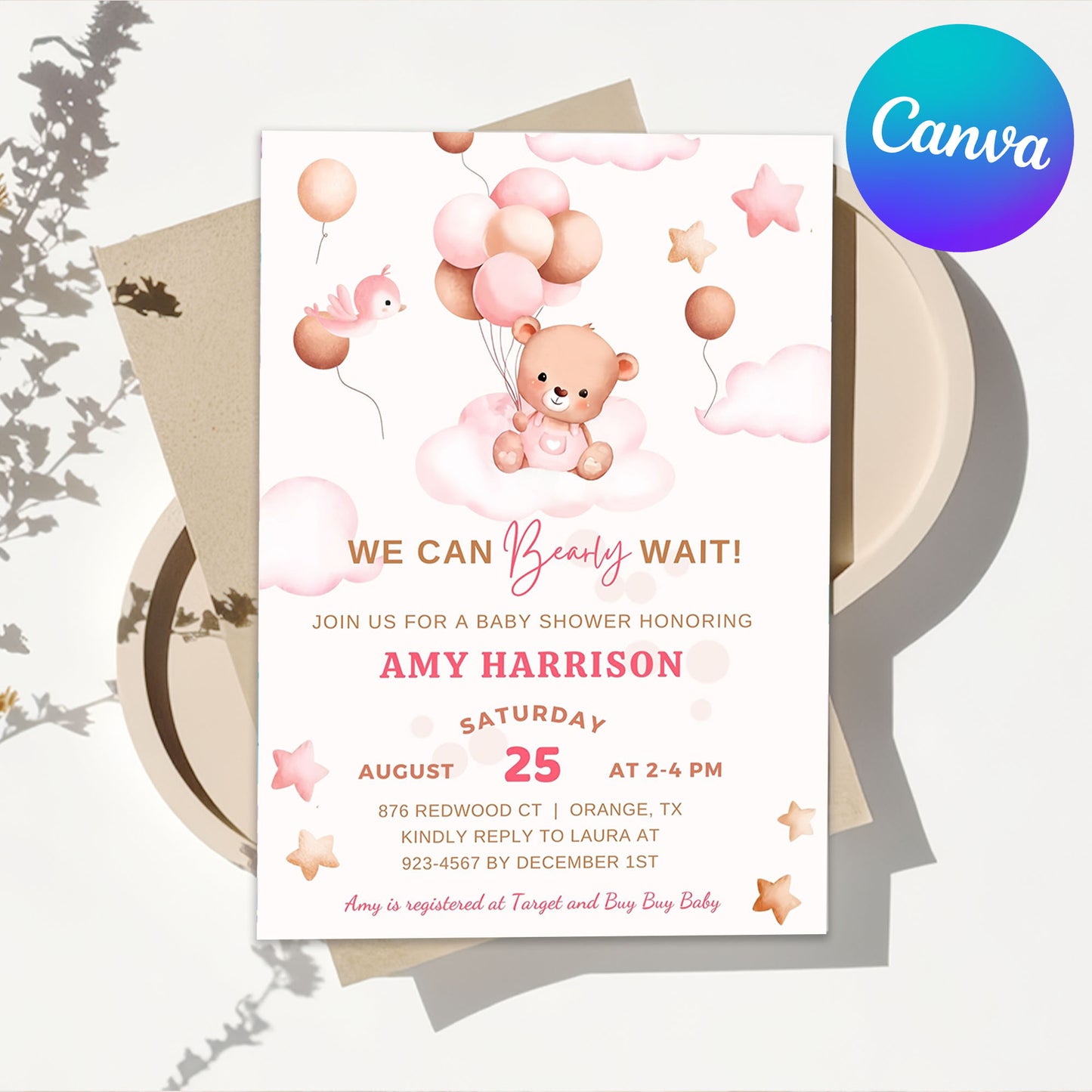 Teddy Bear Themed Invitation