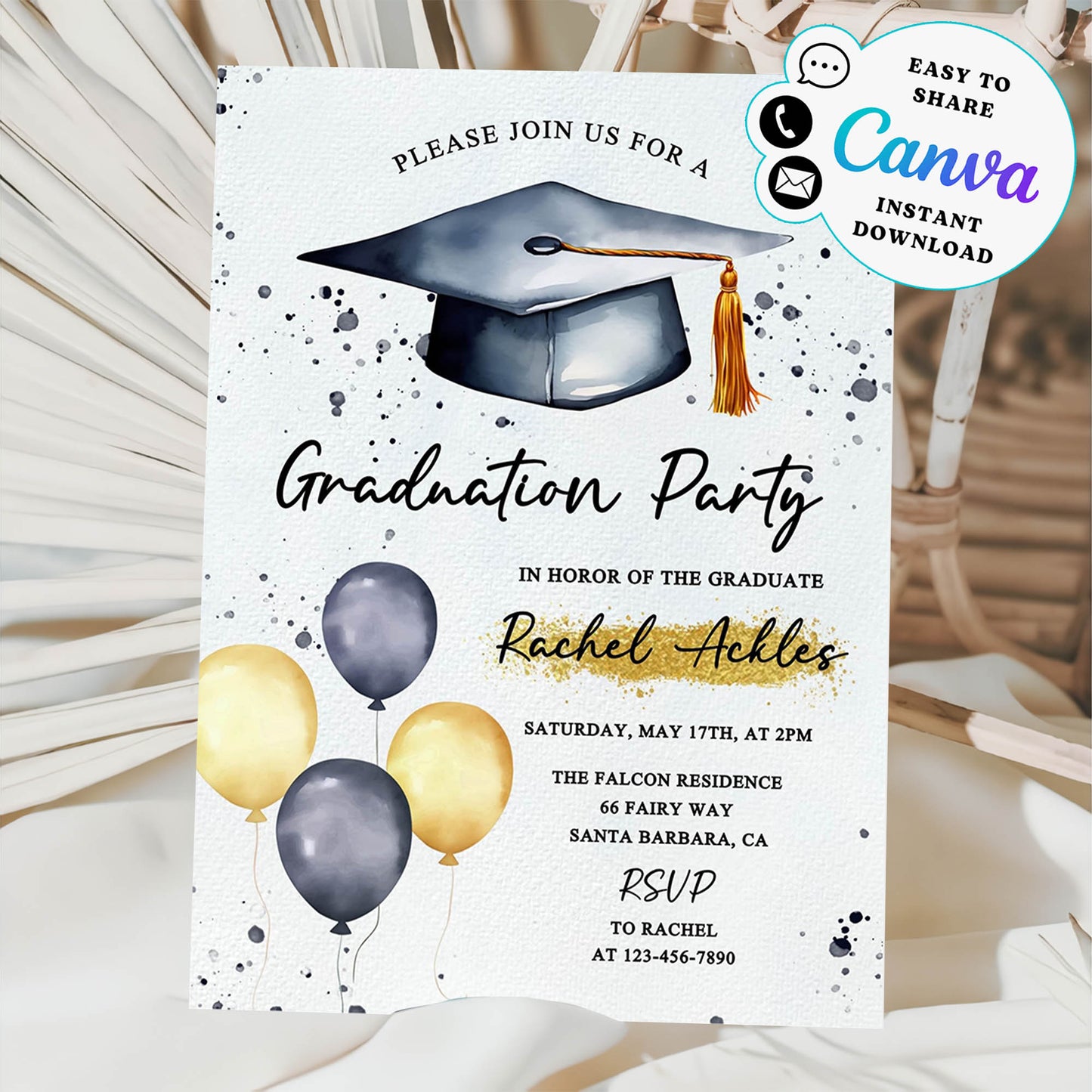 Graduation Party Invitation Template, Graduation Annauncement Invitation