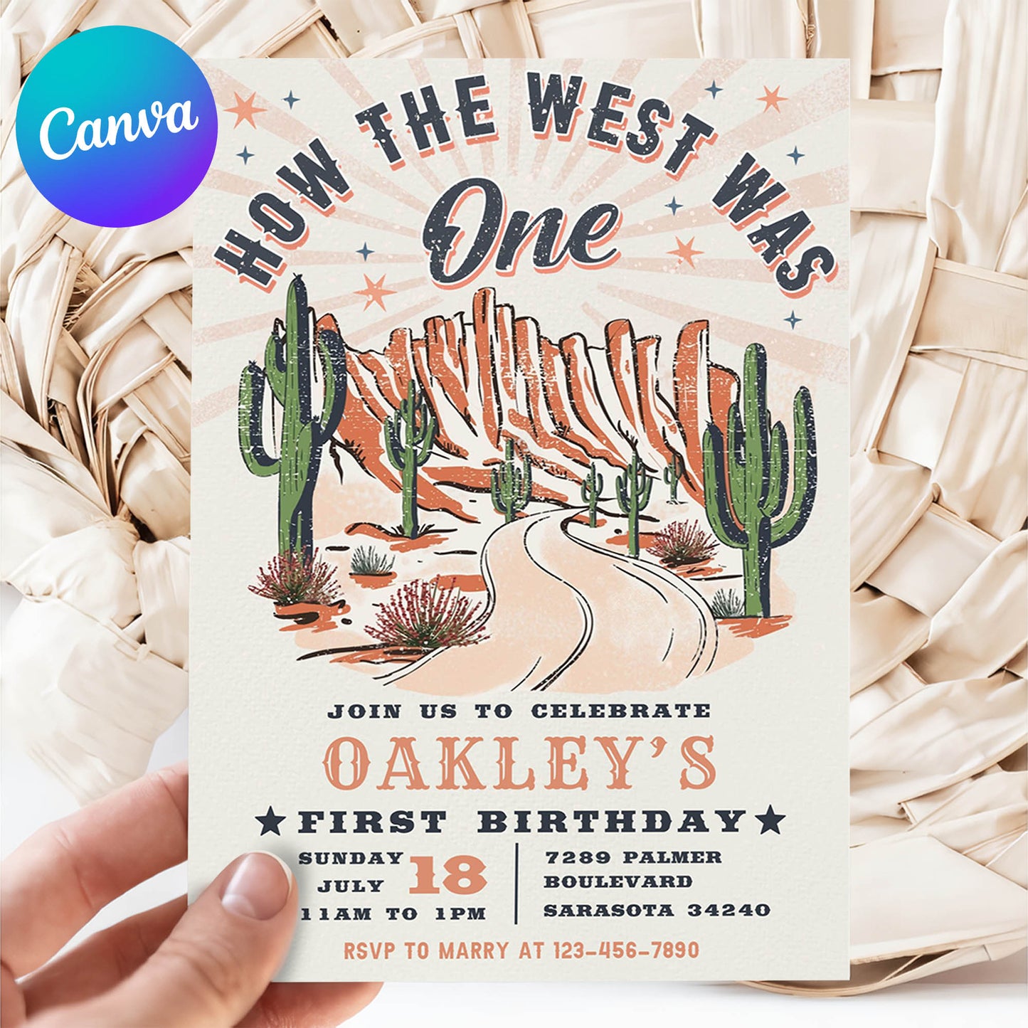 How The West Was One 1st Birthday Invitation