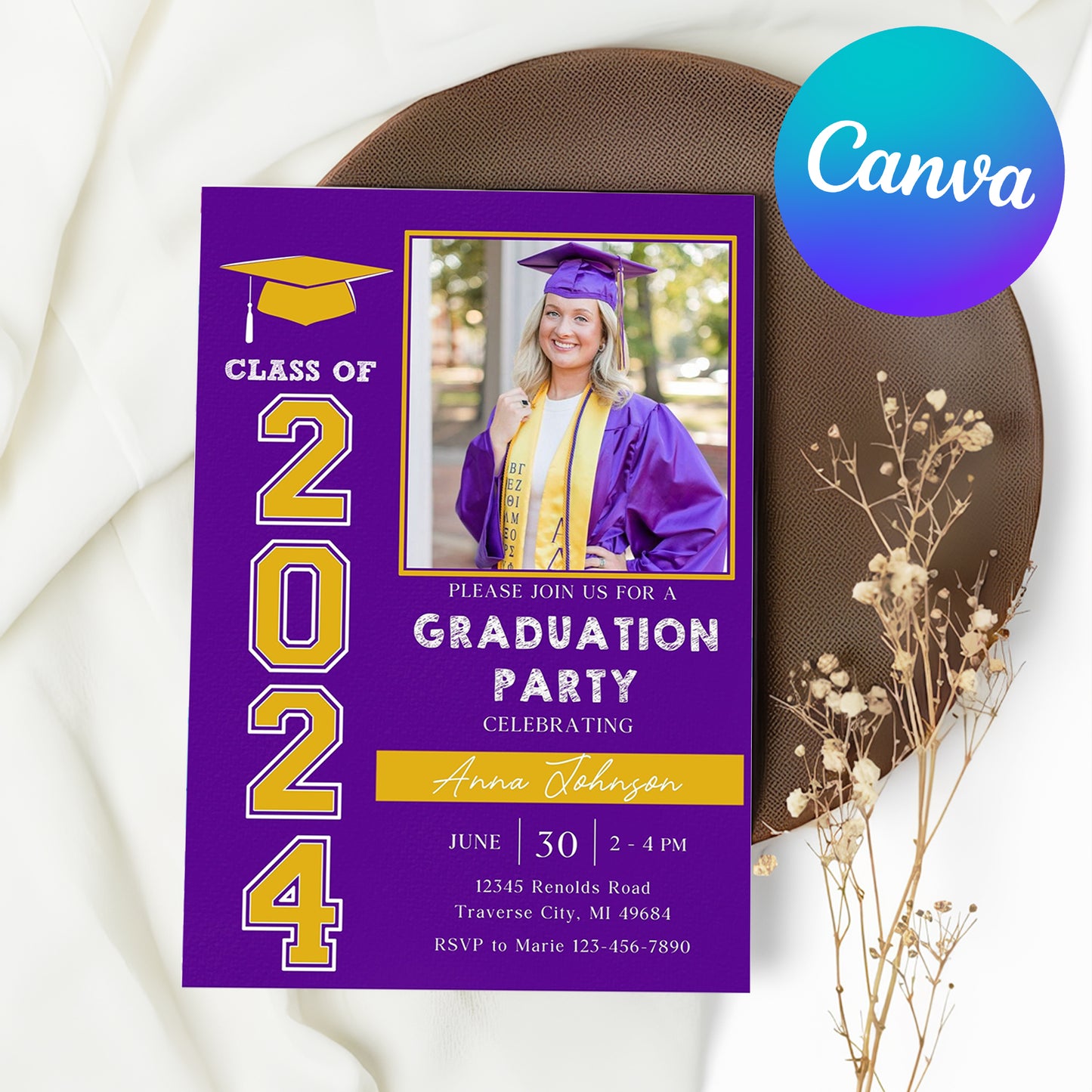 Editable Grad Celebration Invite