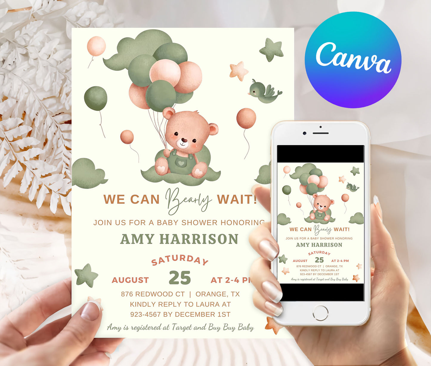 Teddy Bear Baby Shower Invitation