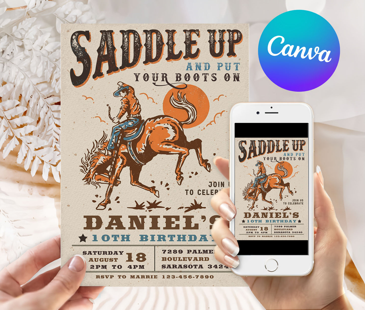 Western 'Saddle Up' Birthday Invite