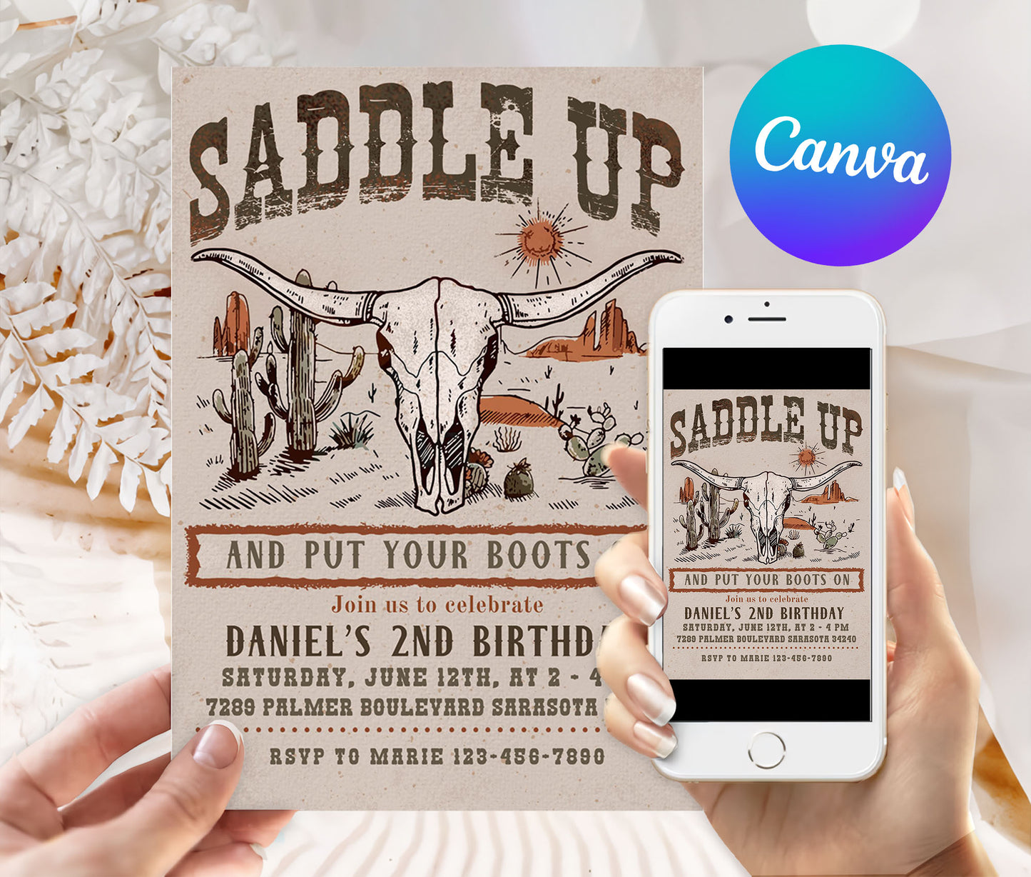 Saddle Up Western Birthday Invitation