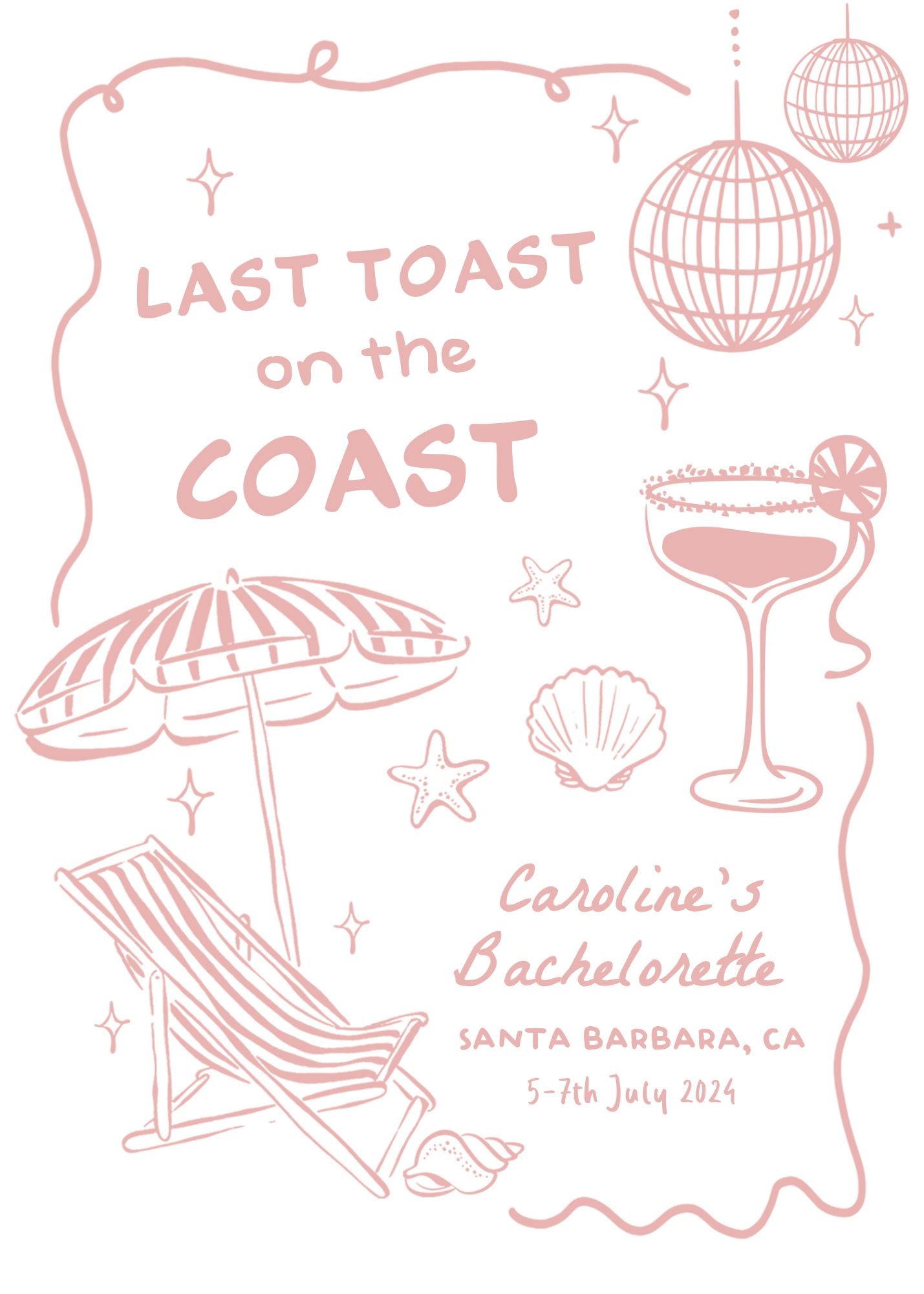 A Toast to Love by the Sea – Last Toast on the Coast Invitation