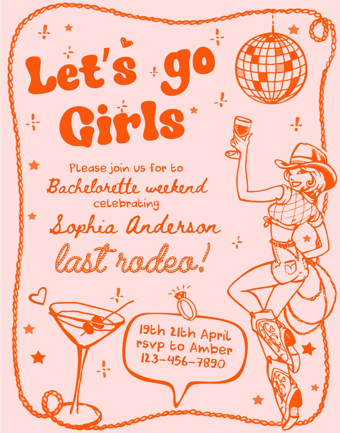 Disco Cowgirl Bachelorette Welcome Sign