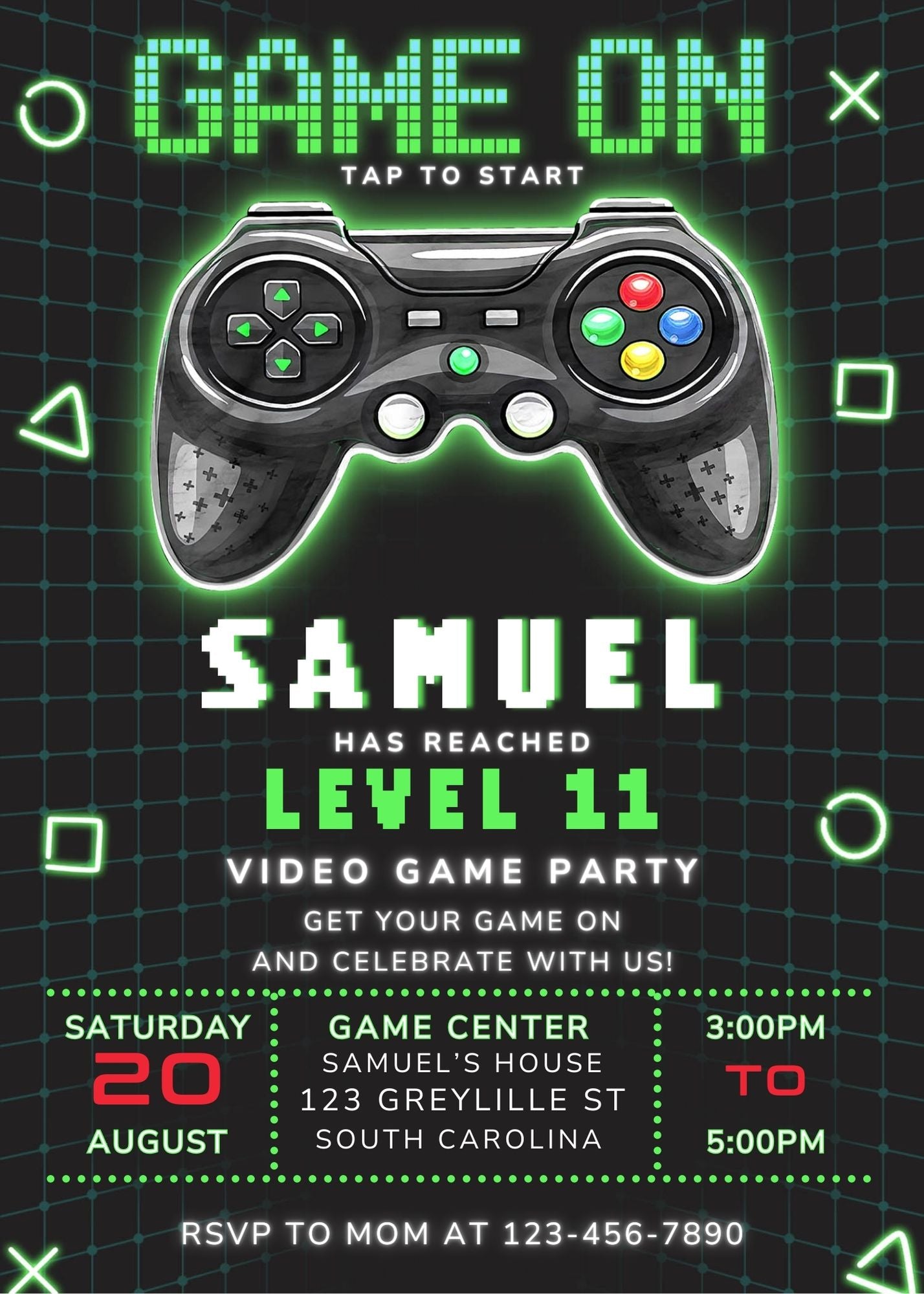 Video Game Party Invitation, EDITABLE Level Up Birthday Invite