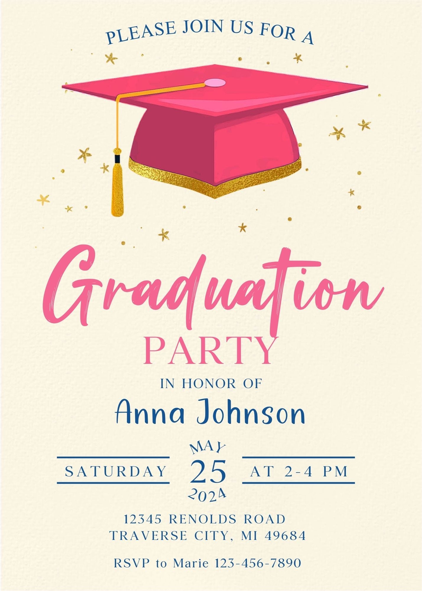 Graduation Party Invitation Template Editable