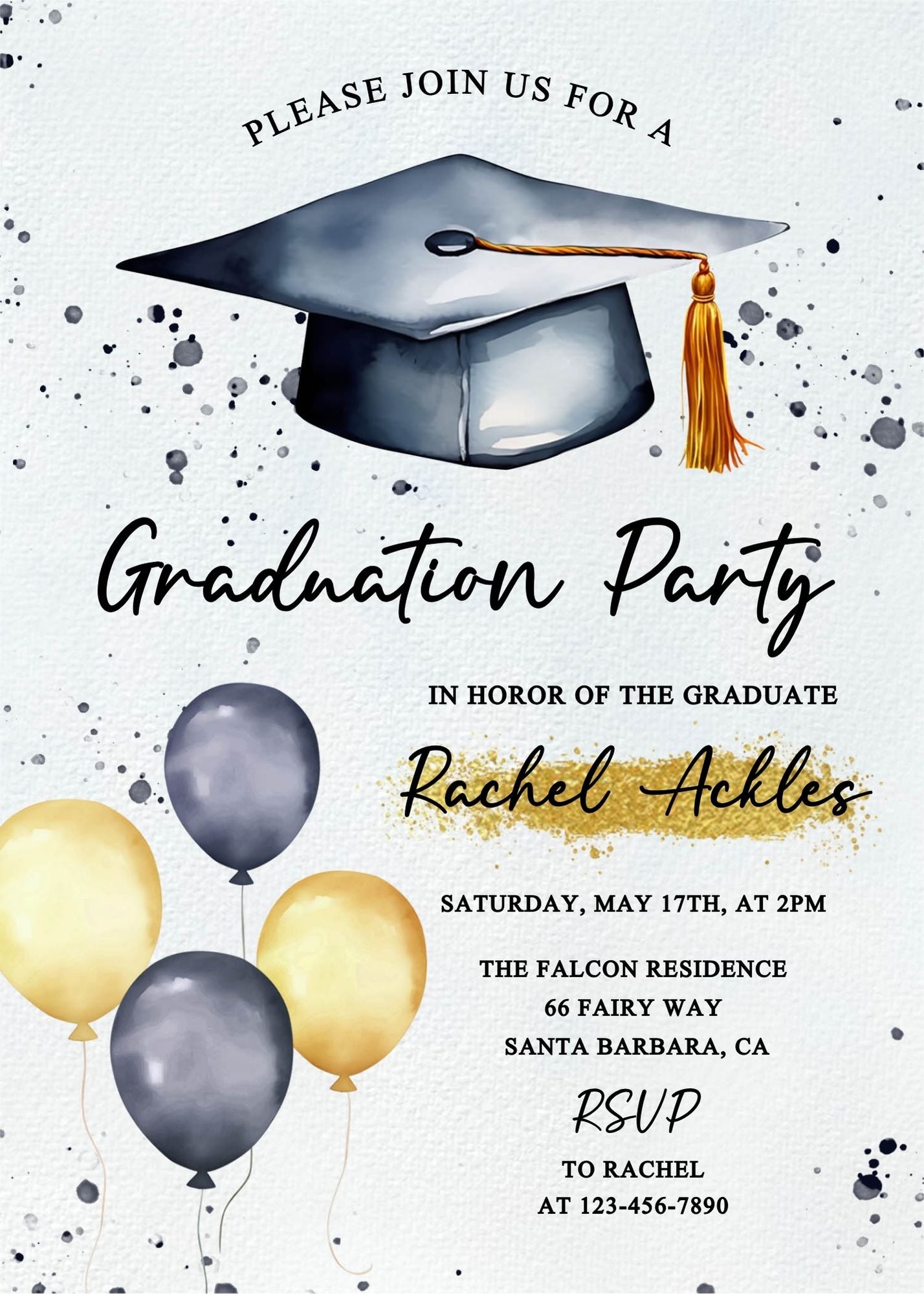 Graduation Party Invitation Template, Graduation Annauncement Invitation